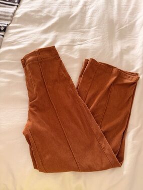SHEIN Rust Brown Corduroy High-Rise Pants